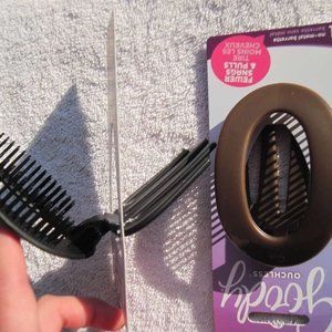 Goody Large Plastic No Metal Barrette Round Half Flat Comb Secure Teeth Kimberly